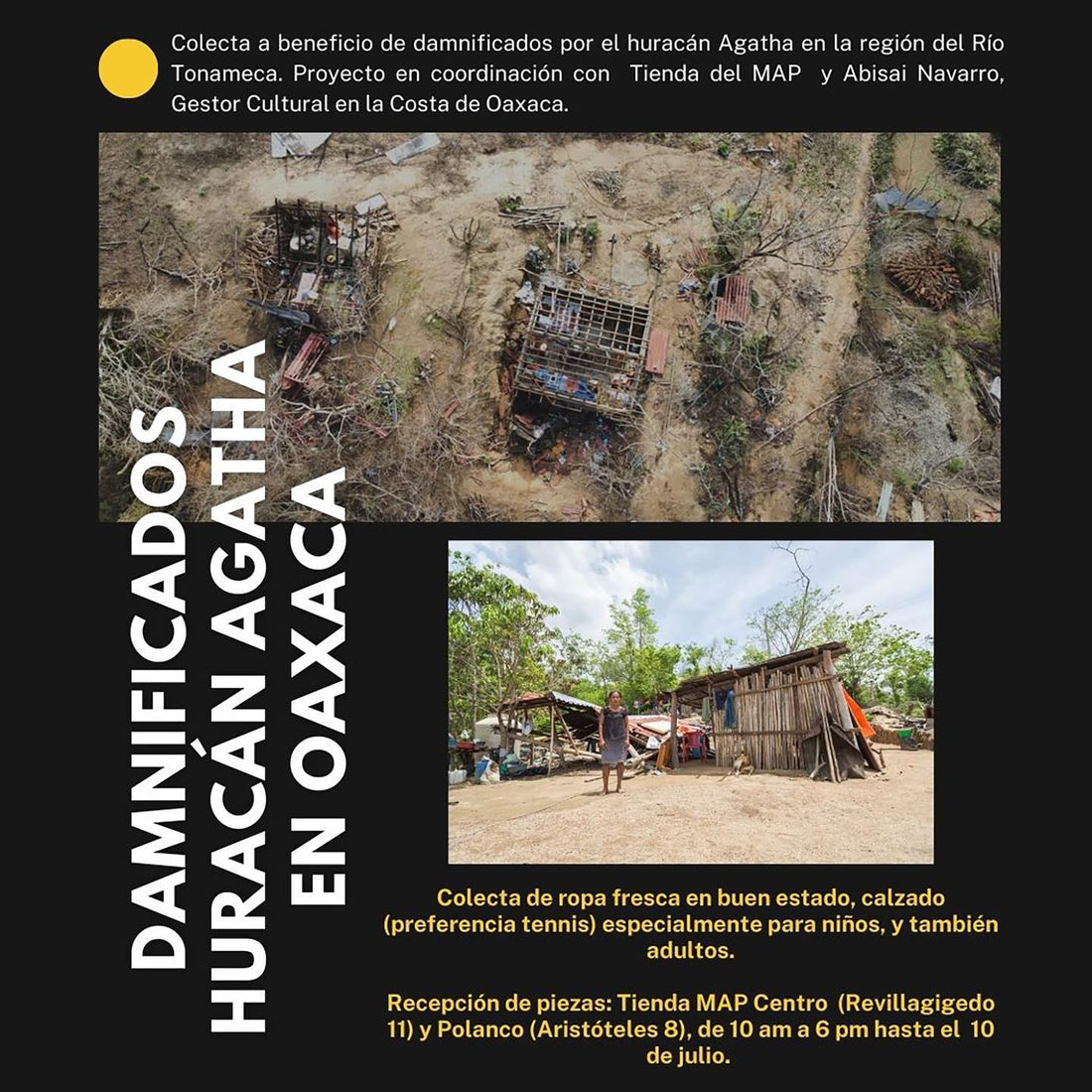COLECTA POR DAMNIFICADOS DEL HURACÁN AGATHA